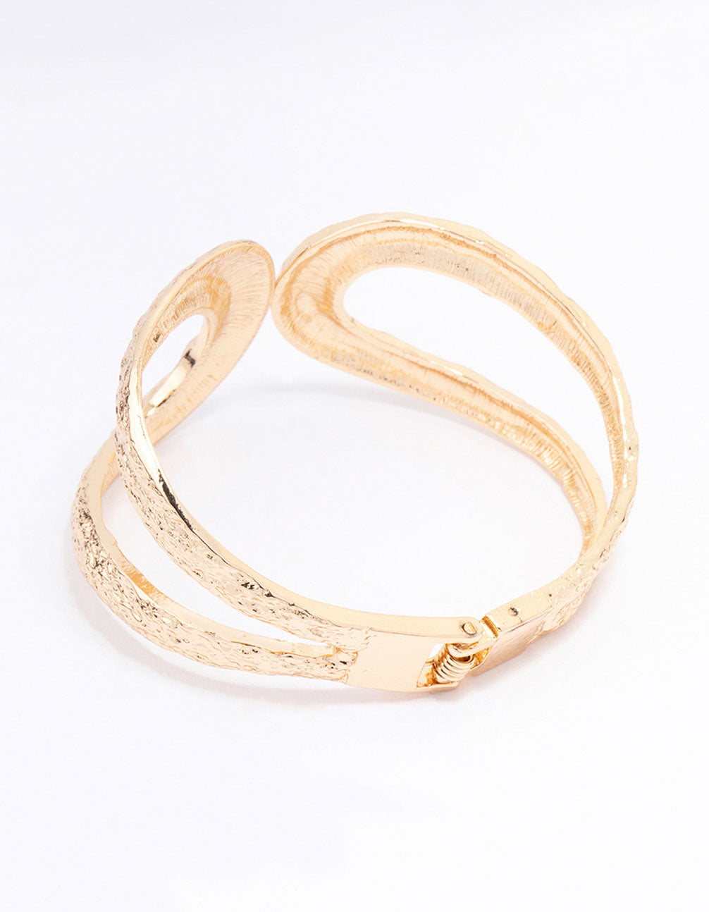 Gold Hammered Hinge  Bangle