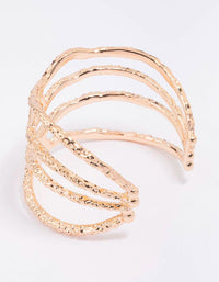Gold Textured Metal Organic Wrist Cuff - link has visual effect only