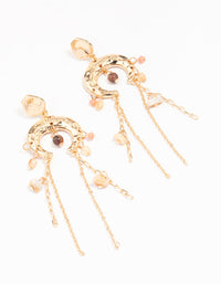 Gold Crescent Stone Drop Earrings - link has visual effect only