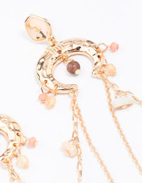 Gold Crescent Stone Drop Earrings - link has visual effect only