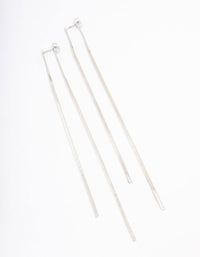 Silver Snake Chain Drop Earrings - link has visual effect only