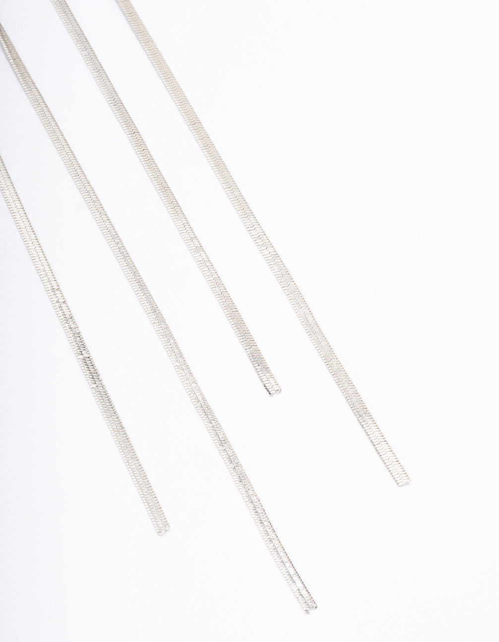 Silver Snake Chain Drop Earrings