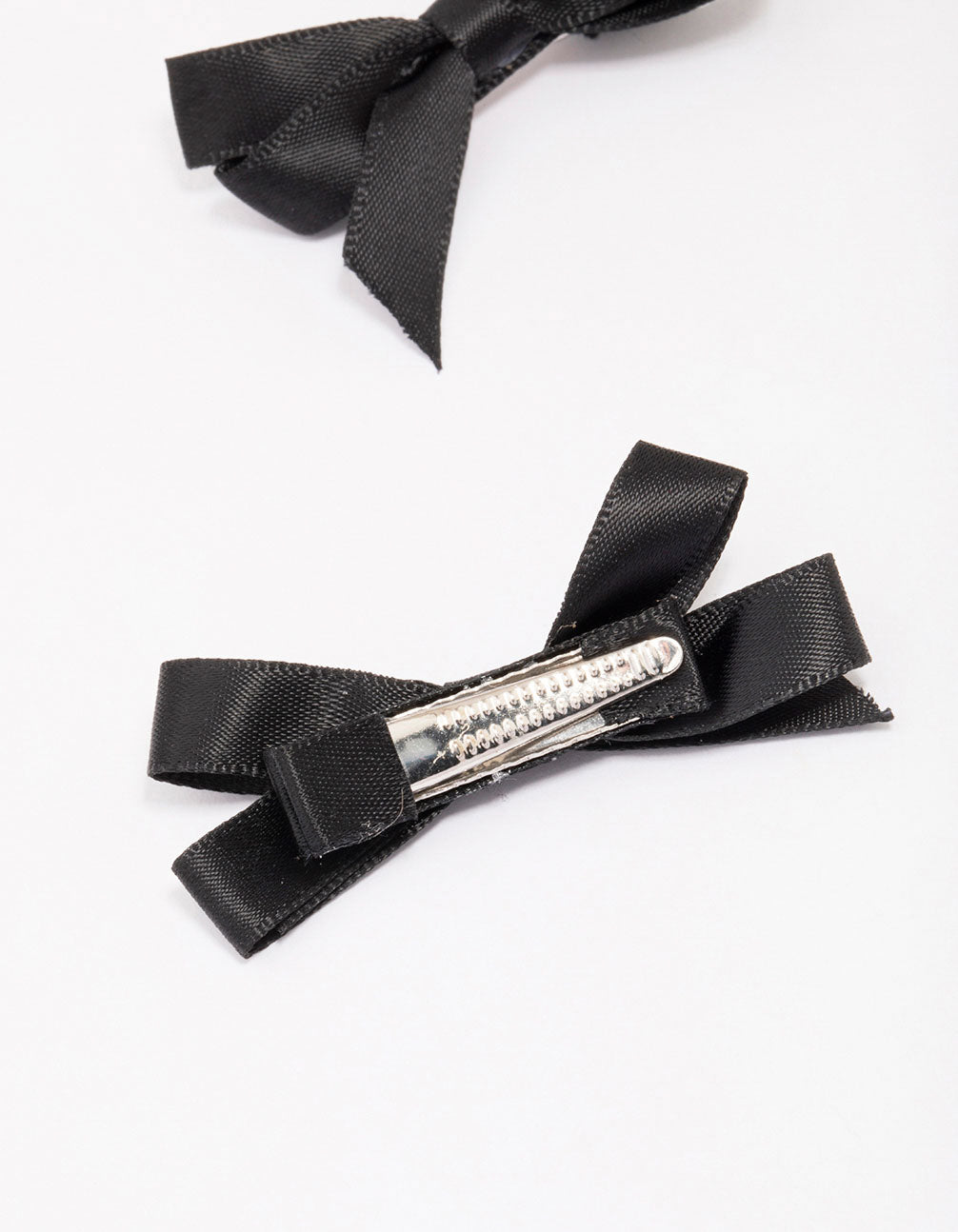 Black Mini Satin Hair Bow Clips 5-Pack