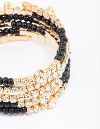 Black & Gold Wrapped Diamante Bracelet - link has visual effect only