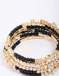 Black & Gold Wrapped Diamante Bracelet - link has visual effect only