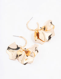 Gold Smooth Petal Drop Earrings - link has visual effect only