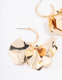 Gold Smooth Petal Drop Earrings - link has visual effect only