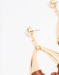 Gold & Brown Drop Earrings - link has visual effect only
