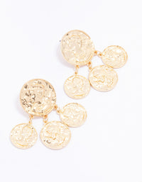 Gold Molten Coin Drop Earrings - link has visual effect only