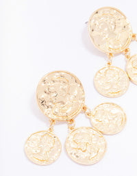 Gold Molten Coin Drop Earrings - link has visual effect only