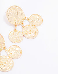 Gold Molten Coin Drop Earrings - link has visual effect only