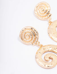 Gold Hammered Twisted Drop Earrings - link has visual effect only