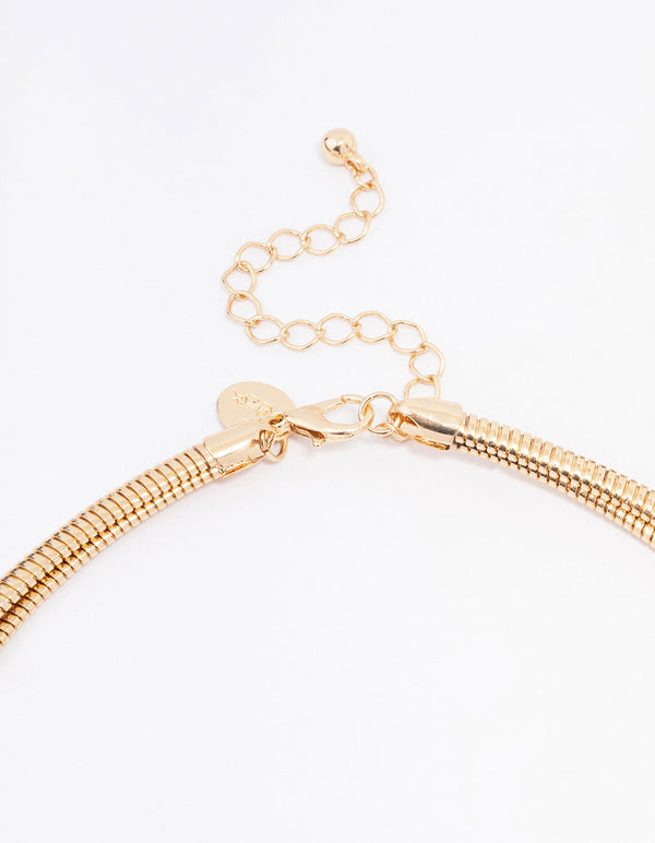 Gold Snake Chain Duo Layered Necklace