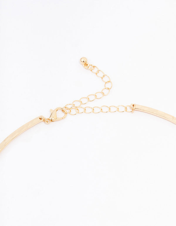 Gold Oval Statement Necklace