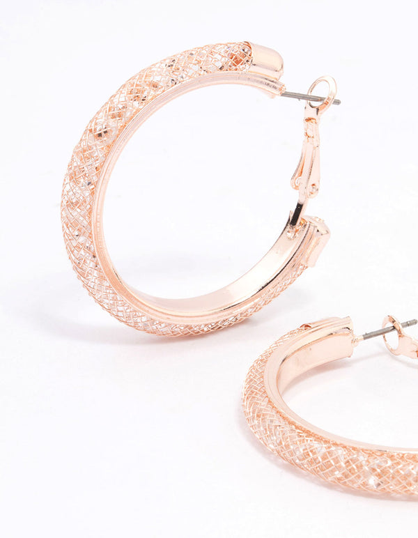Rose Gold Wire Medium Hoop Earrings