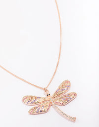 Rose Gold Dragonfly Cluster Diamante Pendant Necklace - link has visual effect only