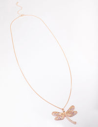 Rose Gold Dragonfly Cluster Diamante Pendant Necklace - link has visual effect only
