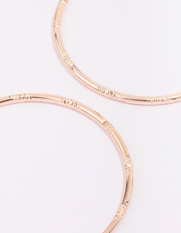 Rose Gold Textured Bangle 3-Pack