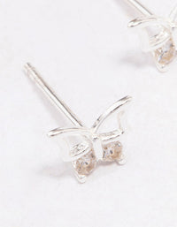 Sterling Silver Cubic Zirconia Butterfly Stud Earrings - link has visual effect only