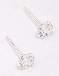 Sterling Silver Mini Cubic Zirconia Stud Earrings - link has visual effect only