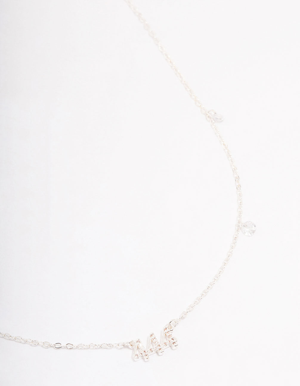 Silver Plated 444 Angel Number Cubic Zirconia Chain Necklace
