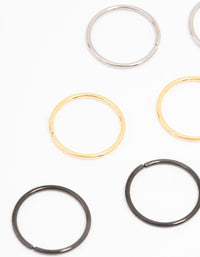 Titanium Mixed Metal Classic Nose Ring 6-Pack - link has visual effect only
