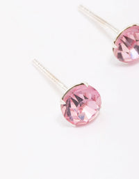 Sterling Silver Pink Czech Crystal Small Stud Earrings - link has visual effect only