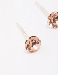 Sterling Silver Blush Czech Crystal Small Stud Earrings - link has visual effect only