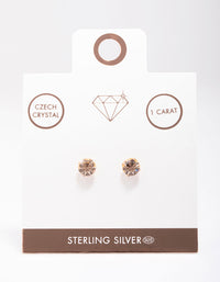 Rose Gold Plated Sterling Silver Czech Crystal Stud Earrings - link has visual effect only