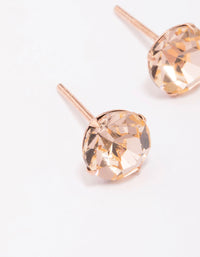 Rose Gold Plated Sterling Silver Czech Crystal Stud Earrings - link has visual effect only