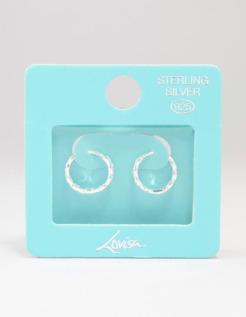 Sterling Silver Textured Huggie Hoop Earrings