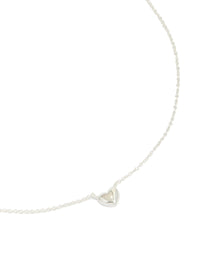 Sterling Silver Mini Puffy Heart Pendant Necklace - link has visual effect only