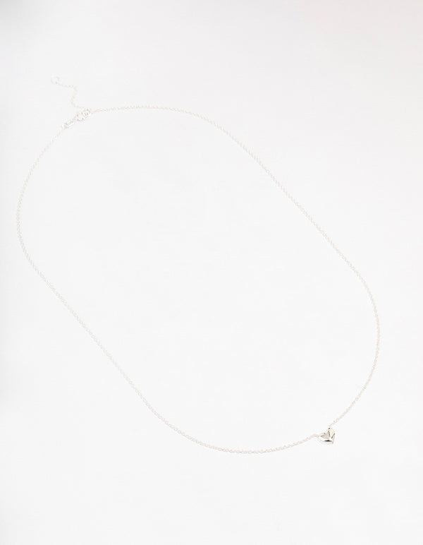 Sterling Silver Mini Puffy Heart Pendant Necklace