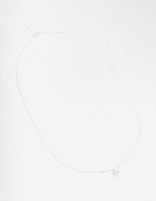 Sterling Silver Bow Pendant Necklace