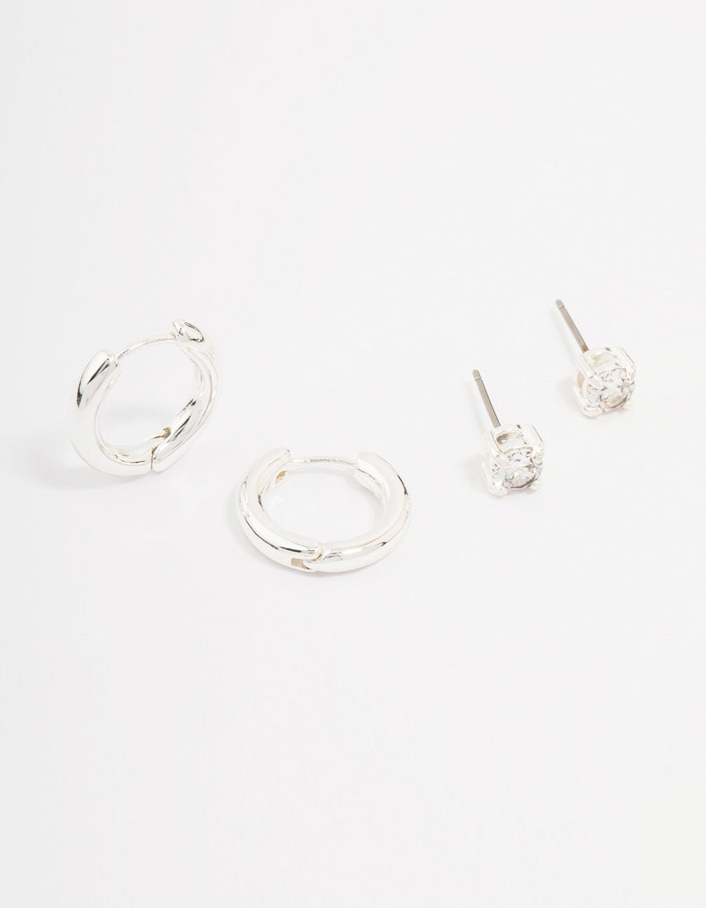 Silver Diamante Stud & Hoop Earring Pack