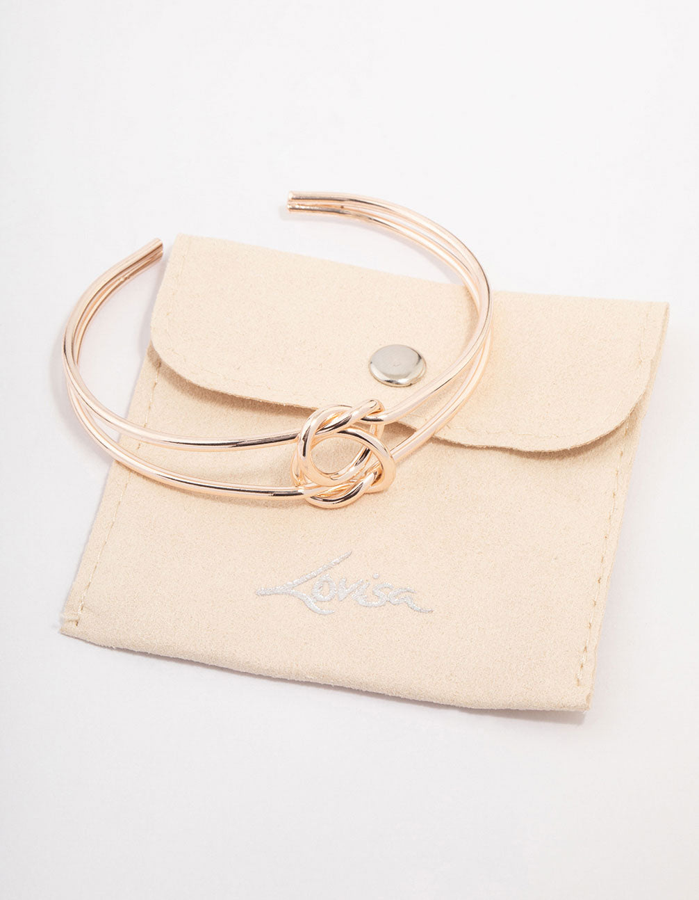 Rose Gold Pretzel Open Wrist Cuff