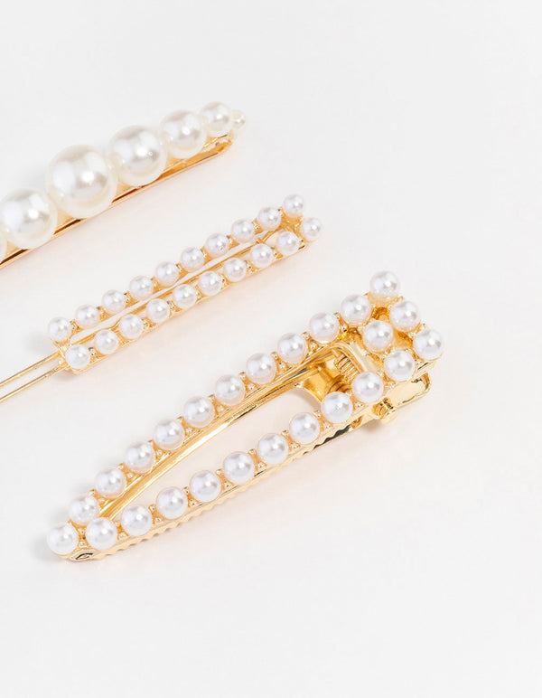 Beaded Pearl Clips 3-Pack