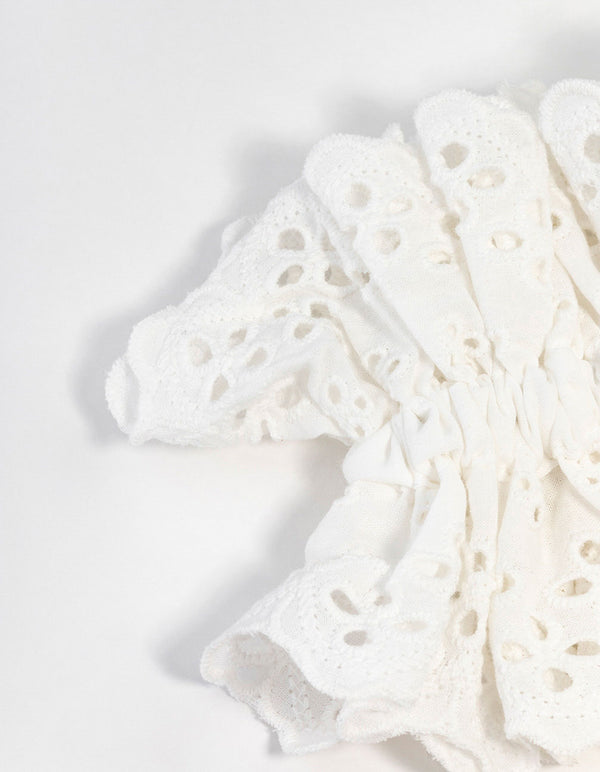 Broderie Fabric Anglaise Scrunchie