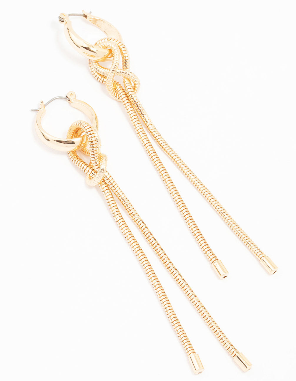 Gold Knotted Chain Drop Earrings