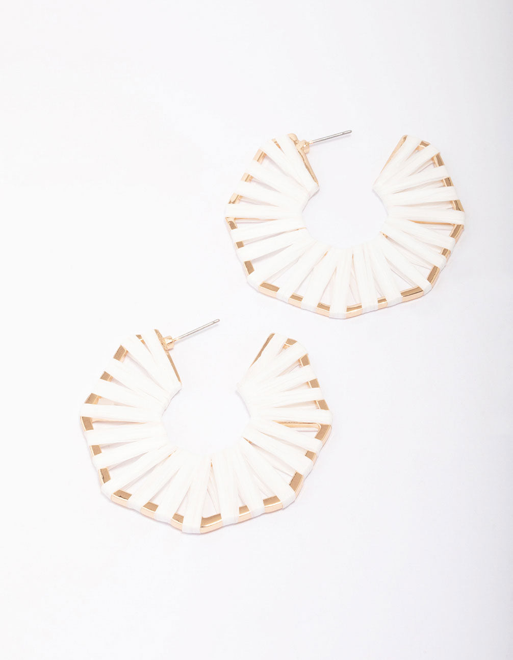 Gold Octagon Wrapped Hoop Earrings