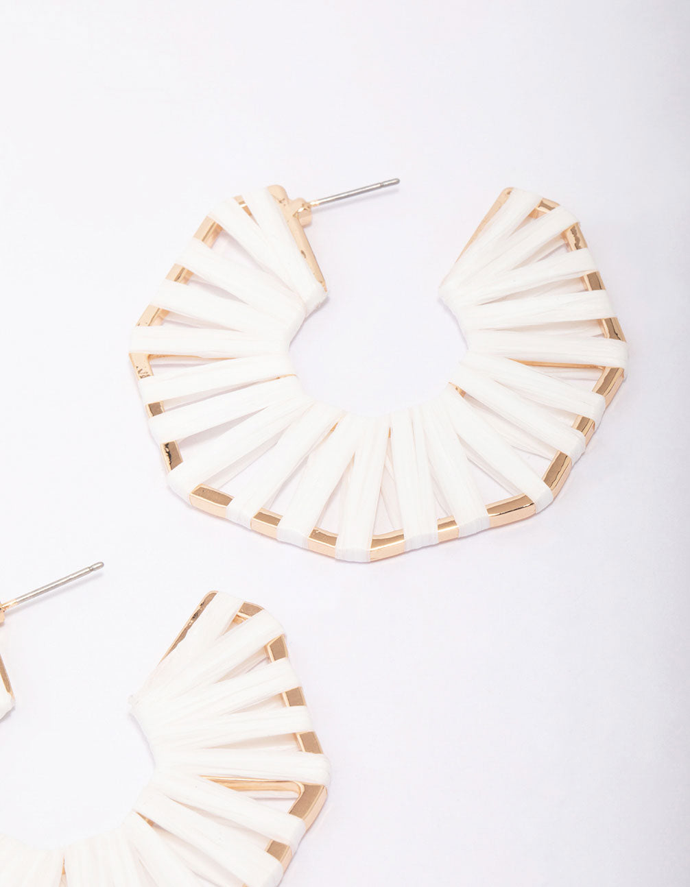 Gold Octagon Wrapped Hoop Earrings