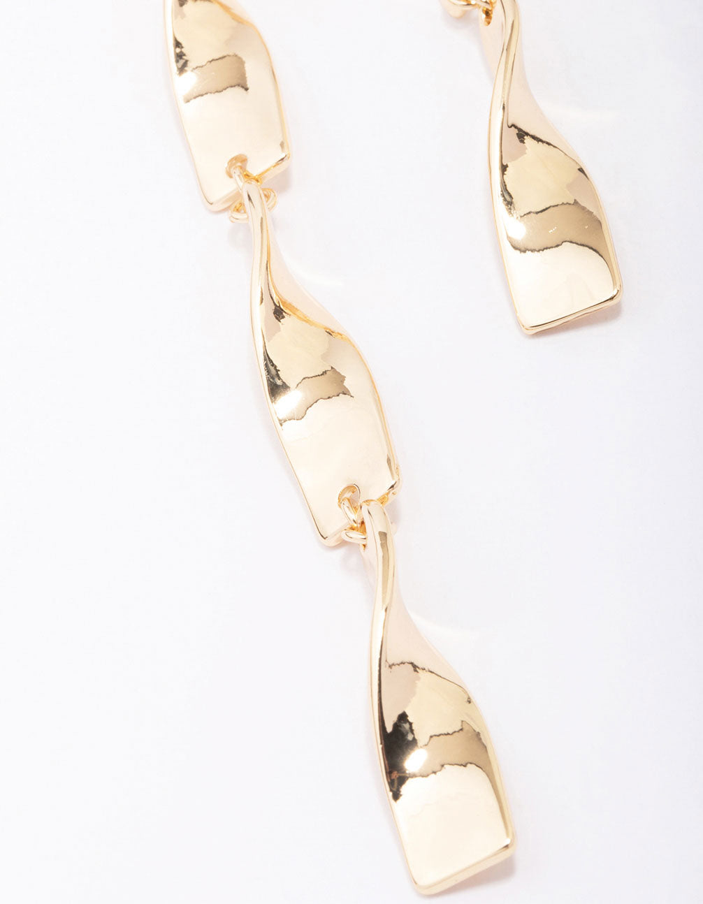 Gold Ribbon Curl Drop Earrings