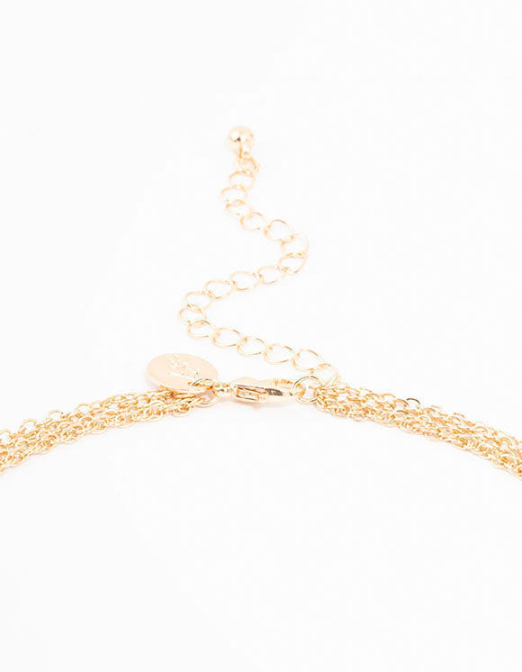 Gold Swirl 3 Layered Necklace