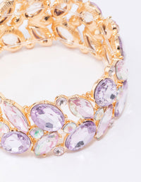 Gold Lilac Cluster Stone Medium Bracelet - link has visual effect only