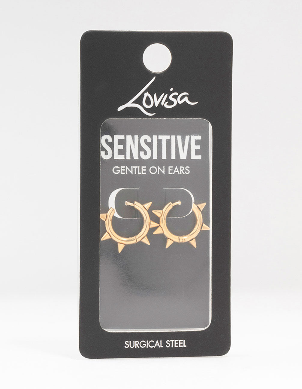 Gold Plated Surgical Steel Classic Spikey Huggie Earrings