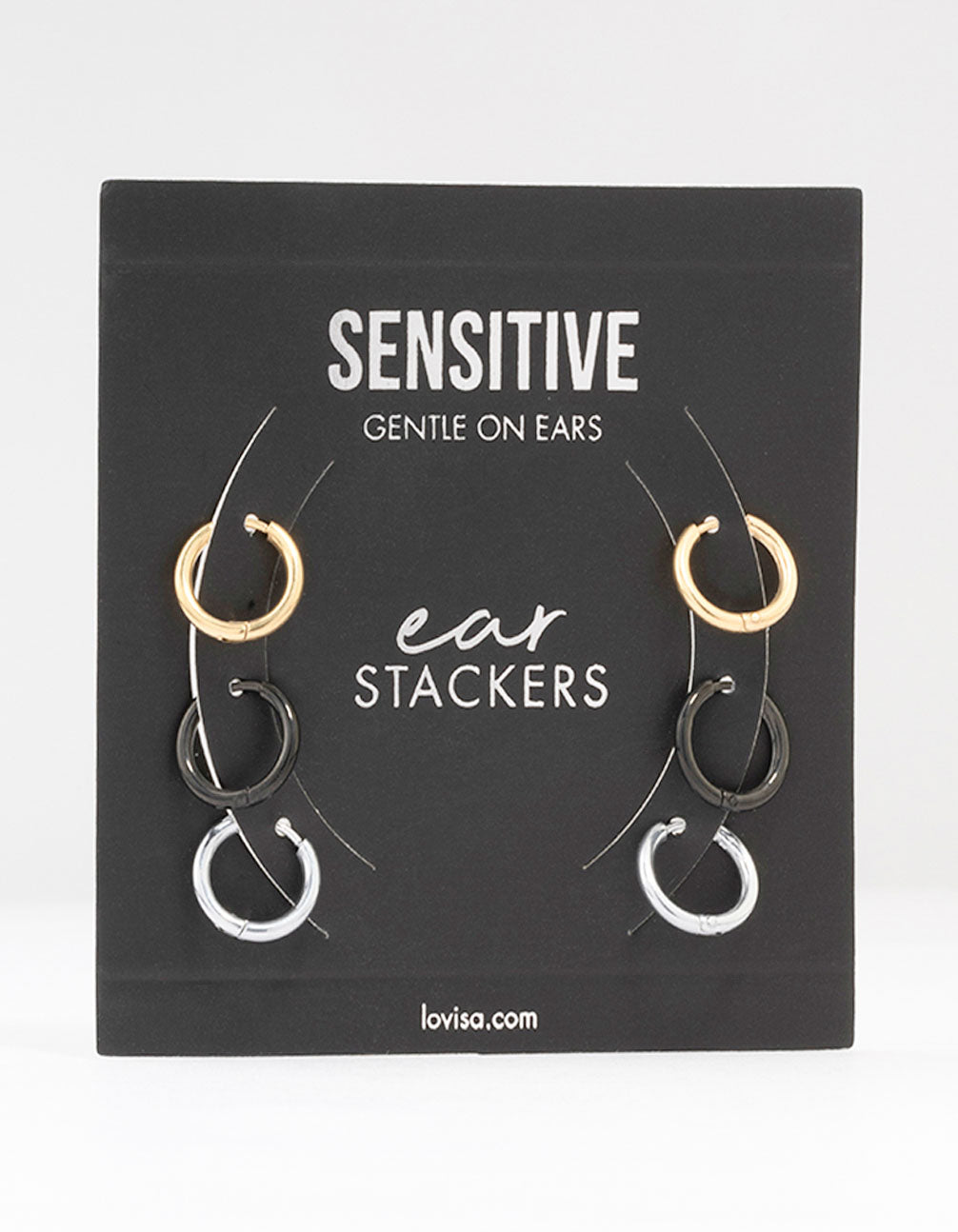 Thin Mixed Metal Hoop Earrings 3-Pack 12MM