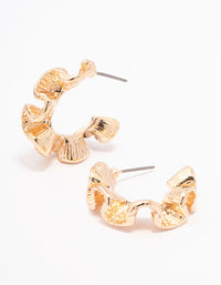 Gold Hammered Wave Hoop Earrings - link has visual effect only