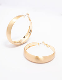 Gold Large Matte Hoop Earrings - link has visual effect only