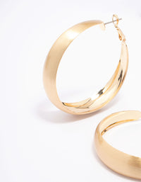 Gold Large Matte Hoop Earrings - link has visual effect only