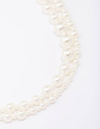 Pearl Layered Multi-Row Chain Necklace - link has visual effect only